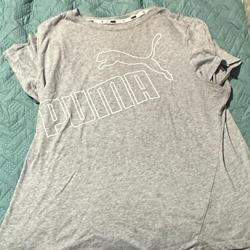 Puma Heather Gray Logo Tee
